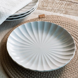 White Ribbed Starburst Ceramic Plate | 8.5"