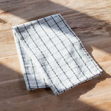 White & Sage Windowpane Kitchen Towel