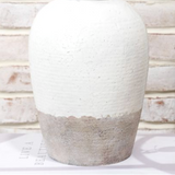 11" Whitewashed Stone Dip Vase